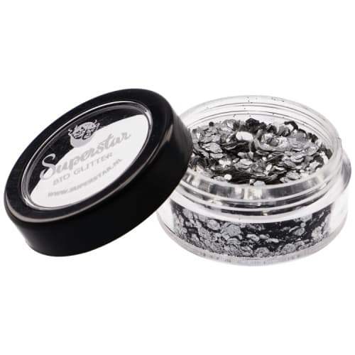 SILVER Biodegradable Face- and Bodyglitter Chunky Mix